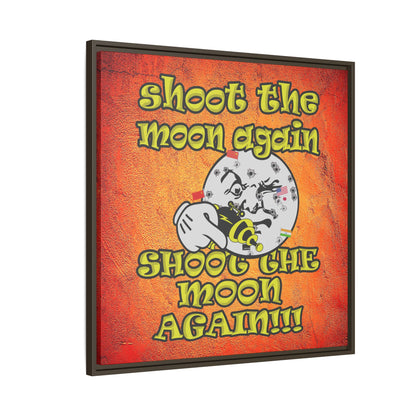 shoot the moon again - framed canvas art (burnt orange)
