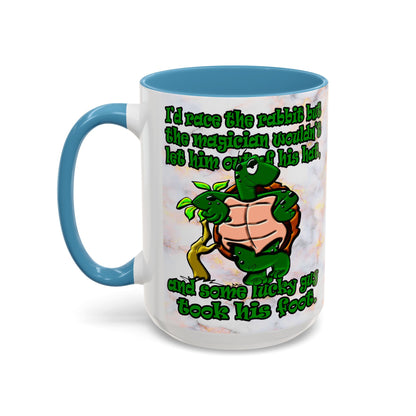 turtle race - Accent Mug (white marble)