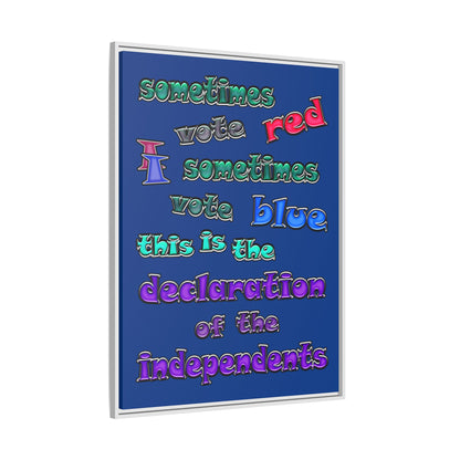 declaration of the independents - framed canvas art (dark blue)