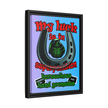 my luck - framed canvas art (light blue-purple wave)