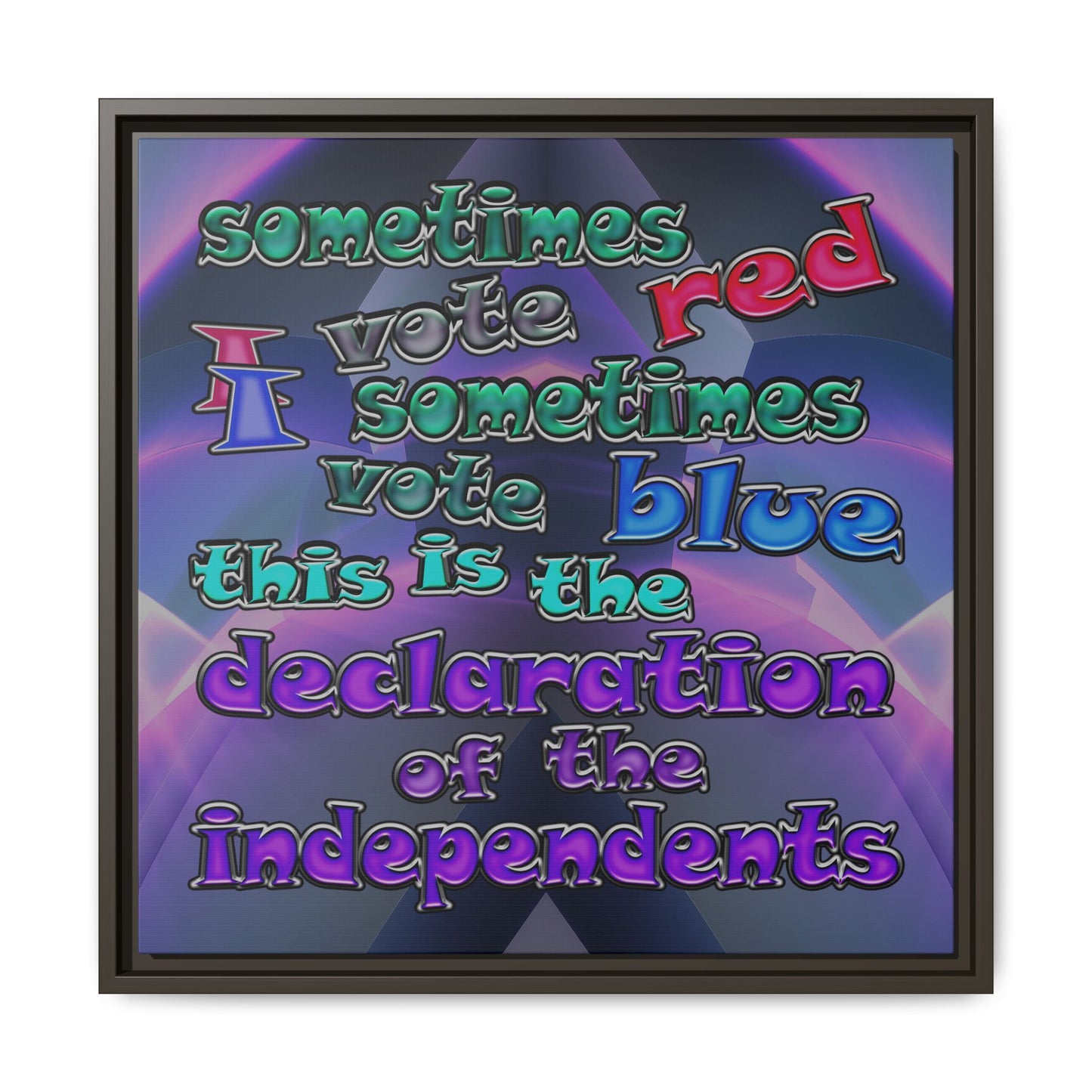 declaration of the independents - framed canvas art (grey-pink wave)