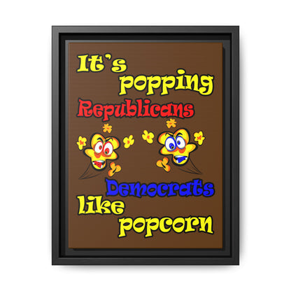 popping like popcorn - framed canvas art (brown)
