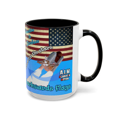 shoot for the stars - Accent Mug (light blue-purple wave)