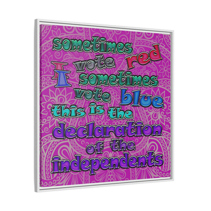 declaration of the independents - framed canvas art (pink swirl)