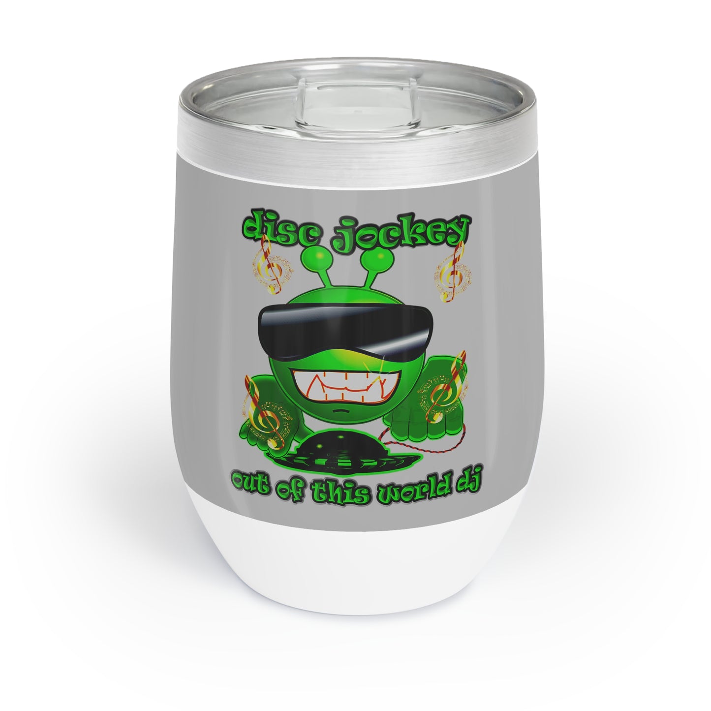 disc jockey - Chill Wine Tumbler (light grey)