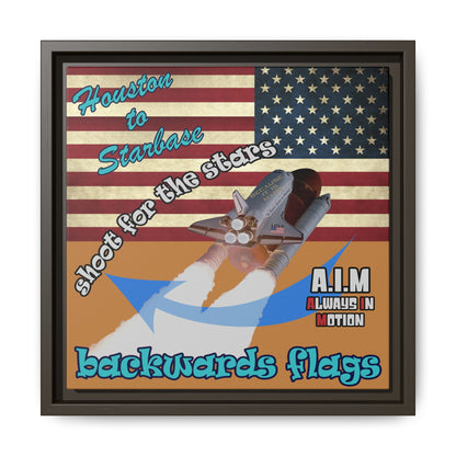 shoot for the stars - framed canvas art (light brown)