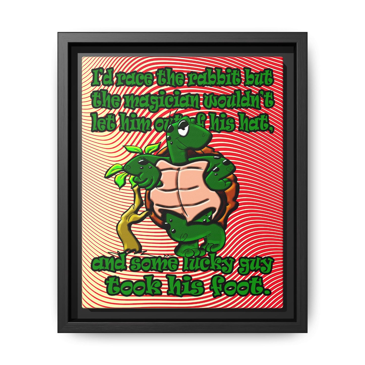 turtle race - framed canvas art (yellow-orange wave)