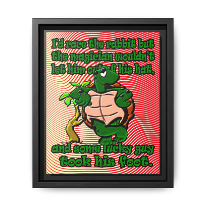 turtle race - framed canvas art (yellow-orange wave)