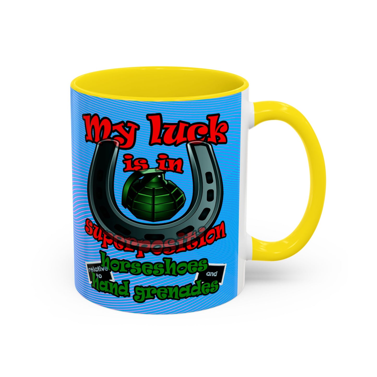 my luck - Accent Mug (light blue-purple wave)