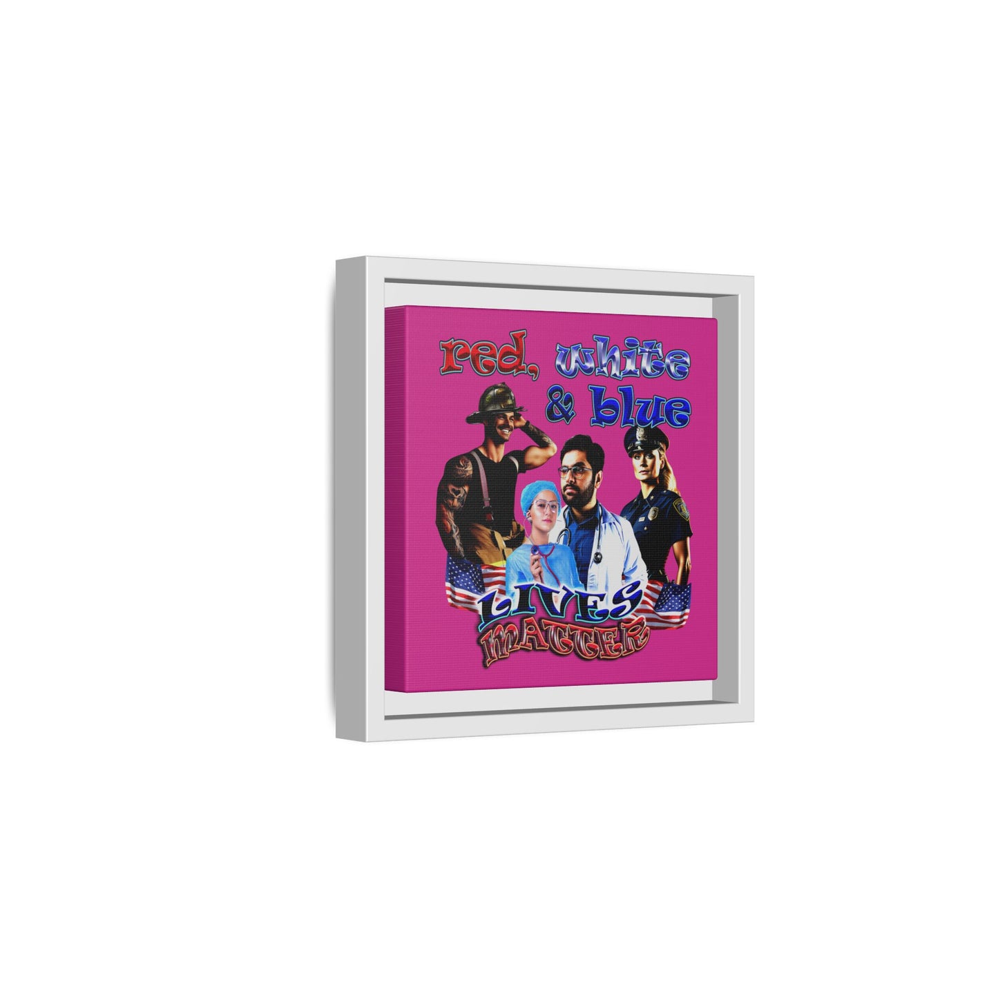 rw&b lives matter - framed canvas art (pink)