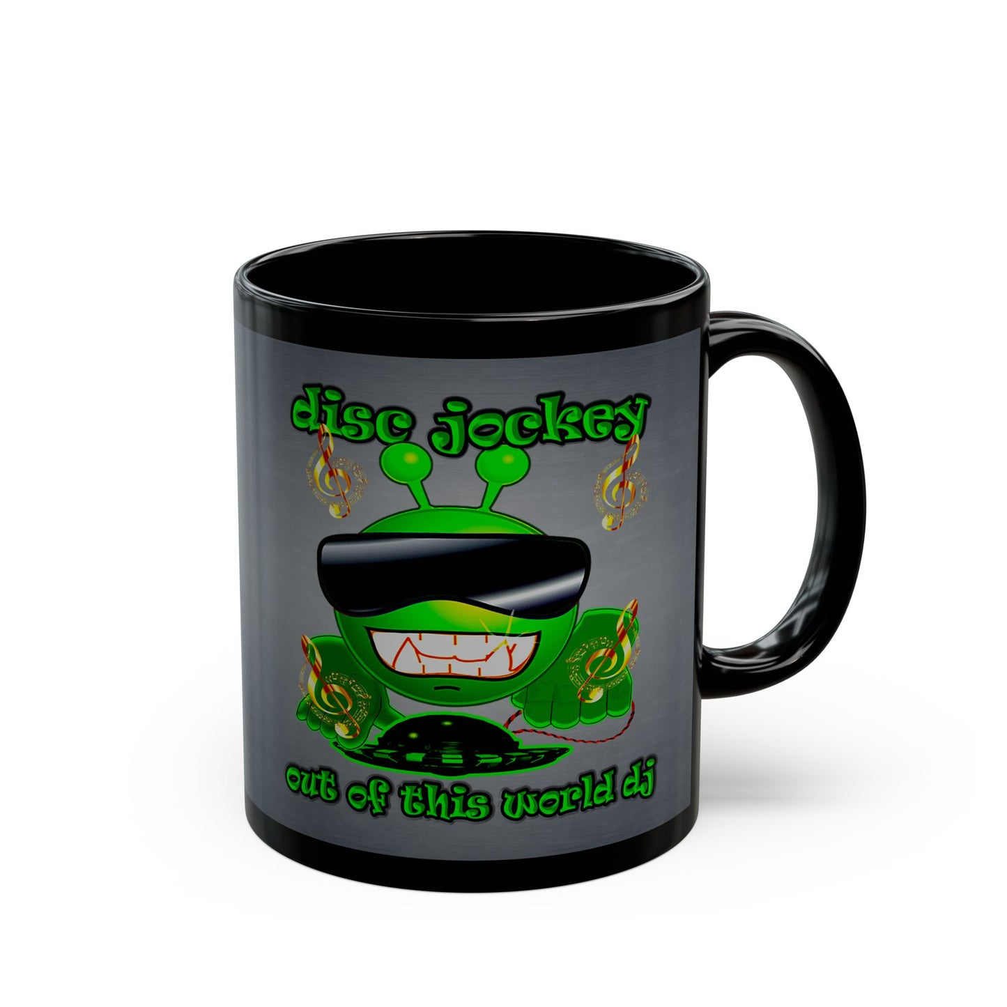 disc jockey - Black Mug (grey-light grey)