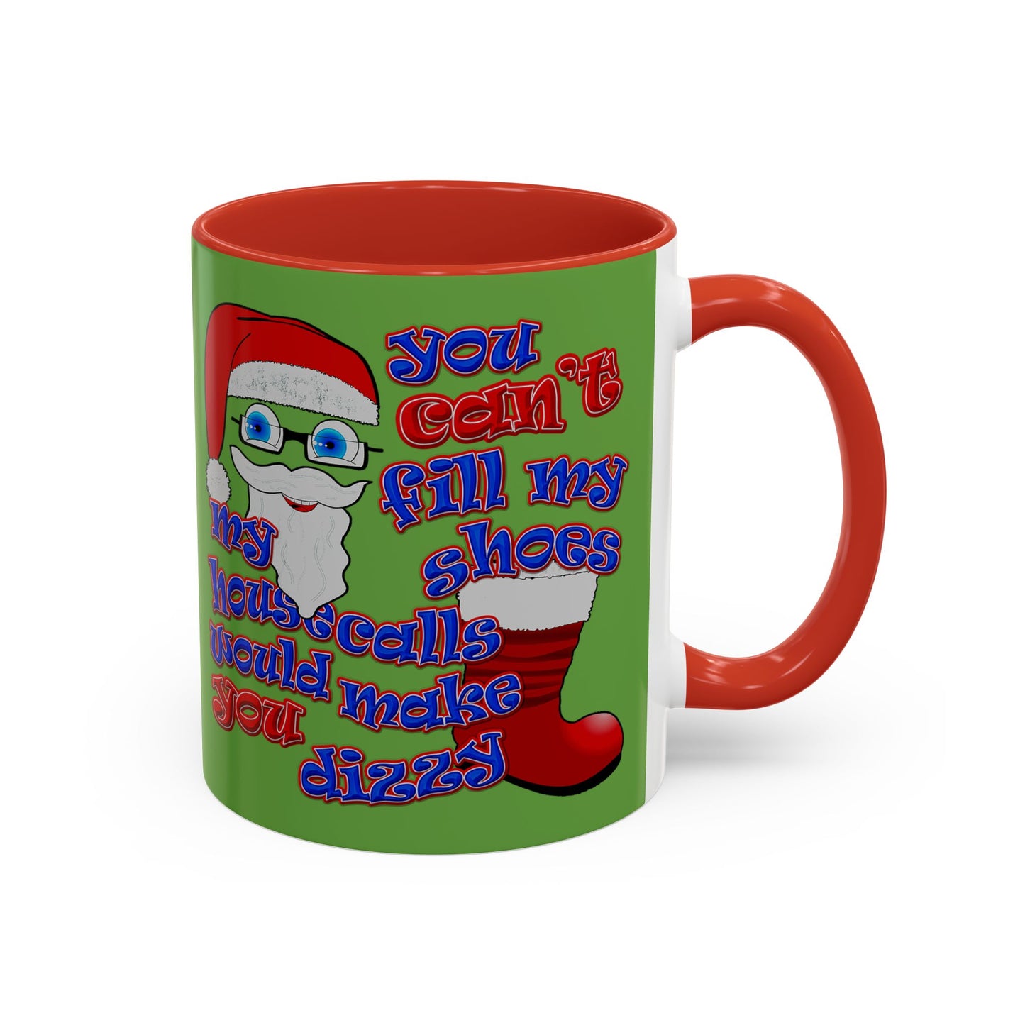 santa's shoes - Accent Mug (green)