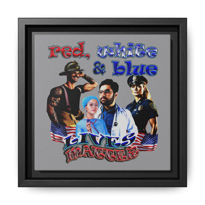 rw&b lives matter - framed canvas art (grey)
