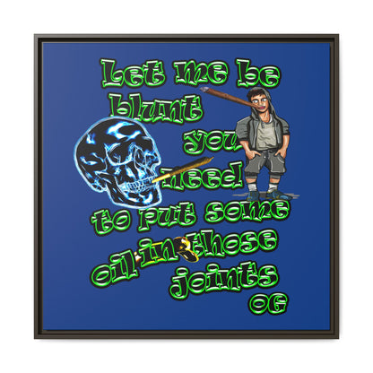 og - framed canvas art (dark blue)