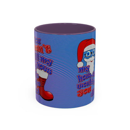 santa's shoes - Accent Mug (light blue-purple wave)