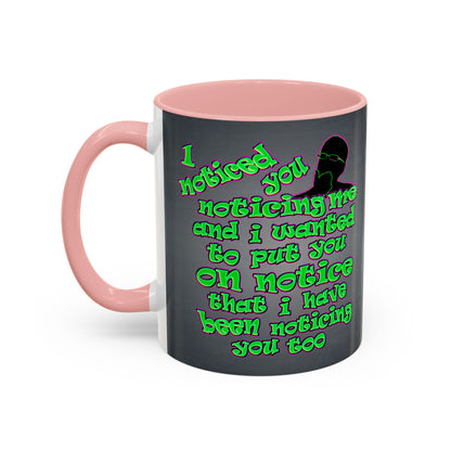 noticed you noticing - Accent Mug (grey-light grey)