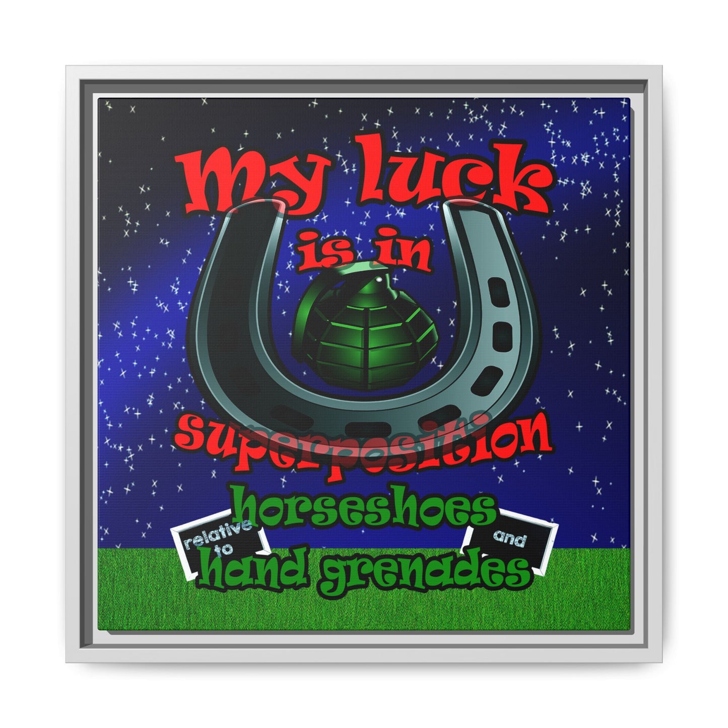 my luck - framed canvas art ('snoops' background)
