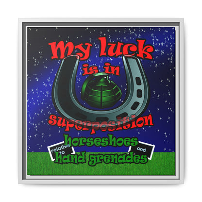 my luck - framed canvas art ('snoops' background)