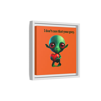 I don't care that your grey - framed canvas art (orange)