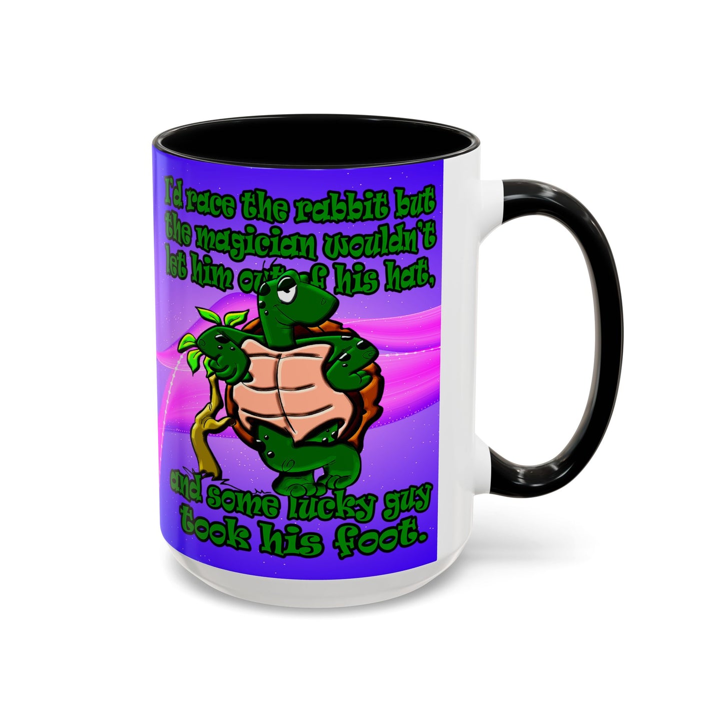 turtle race - Accent Mug (purple-pink wave)