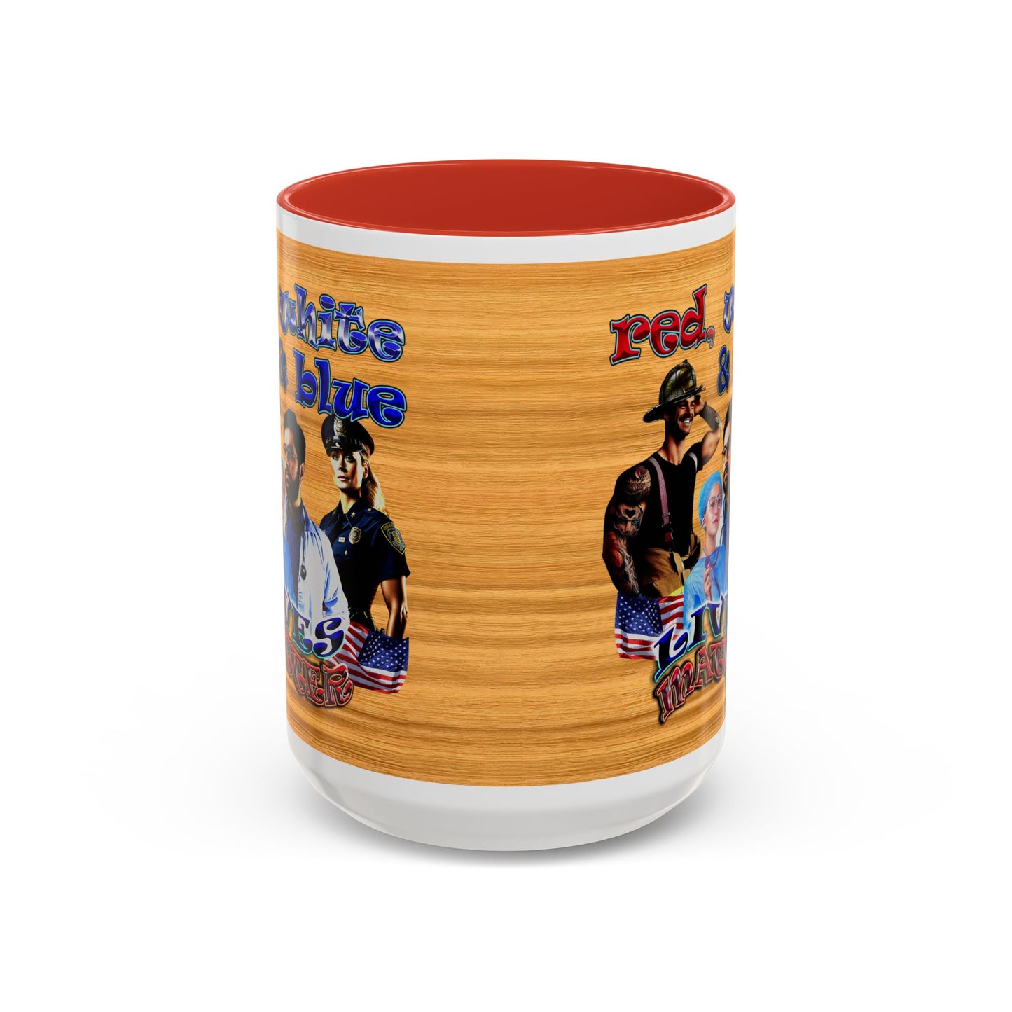 rw&b lives matter - Accent Mug (butterscotch wood finish)