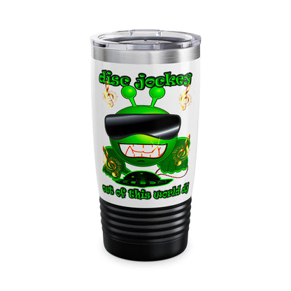 disc jockey - Ringneck Tumbler, 20oz (white)