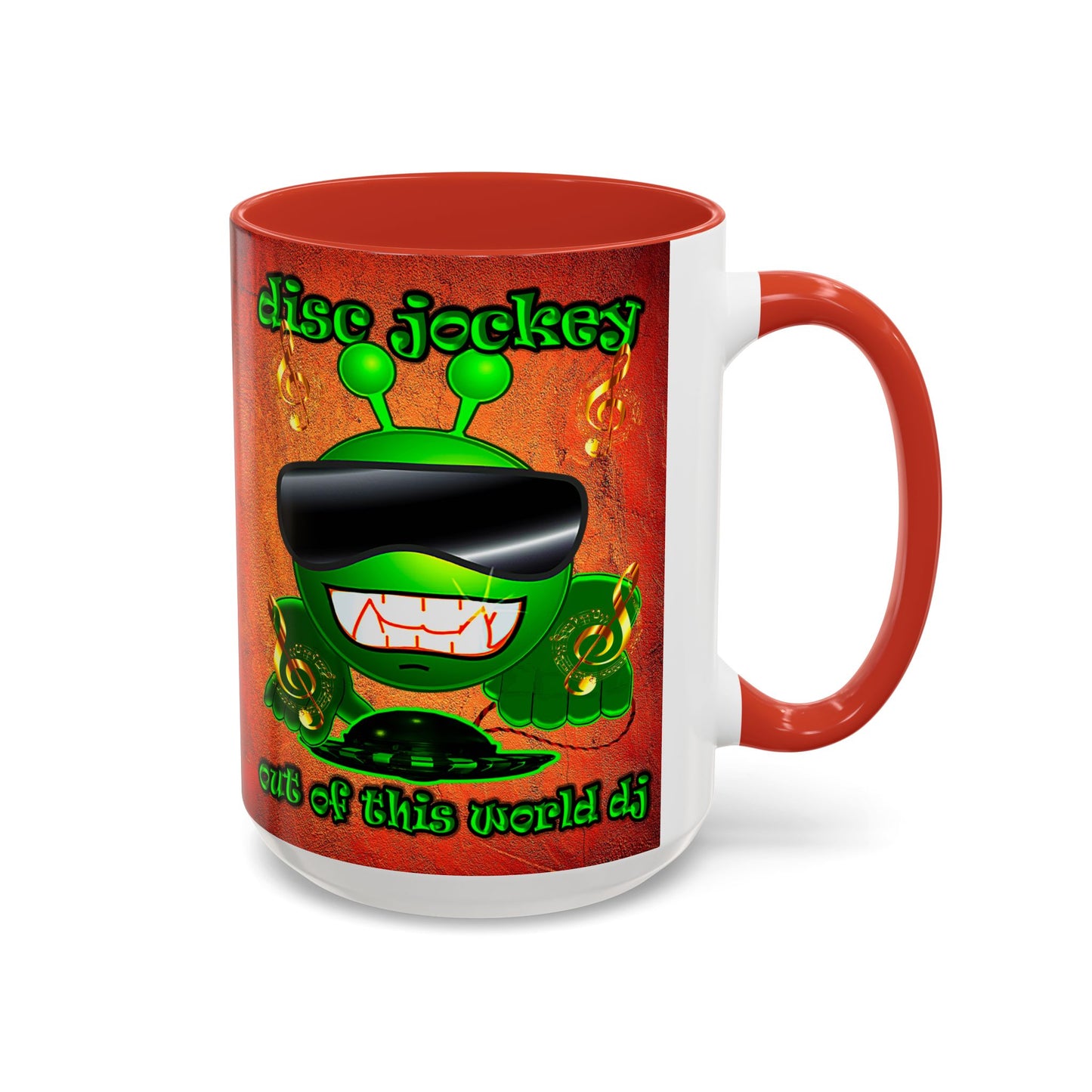 disc jockey - Accent Mug (burnt orange)