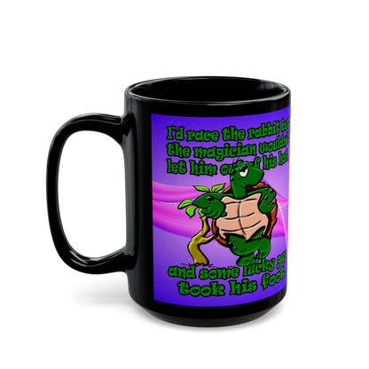 turtle race - Black Mug (purple-pink wave)