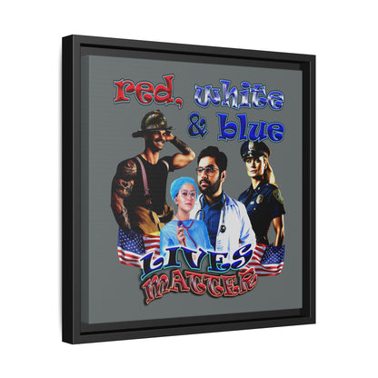 rw&b lives matter - framed canvas art (dark grey)