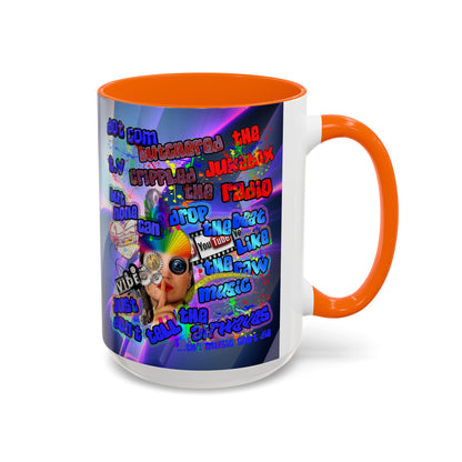 drop the beat - Accent Mug (grey-pink wave)