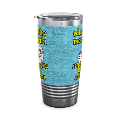 shoot the moon again - Ringneck Tumbler, 20oz (faded blue)