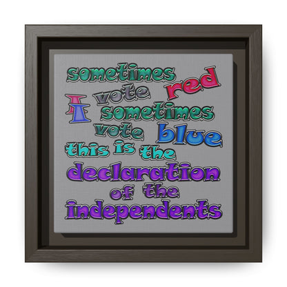 declaration of the independents - framed canvas art (grey)