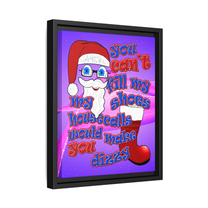santa's shoes - framed canvas art (purple-pink wave)
