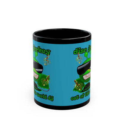 disc jockey - Black Mug (turquoise)