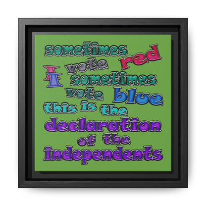 declaration of the independents - framed canvas art (green)