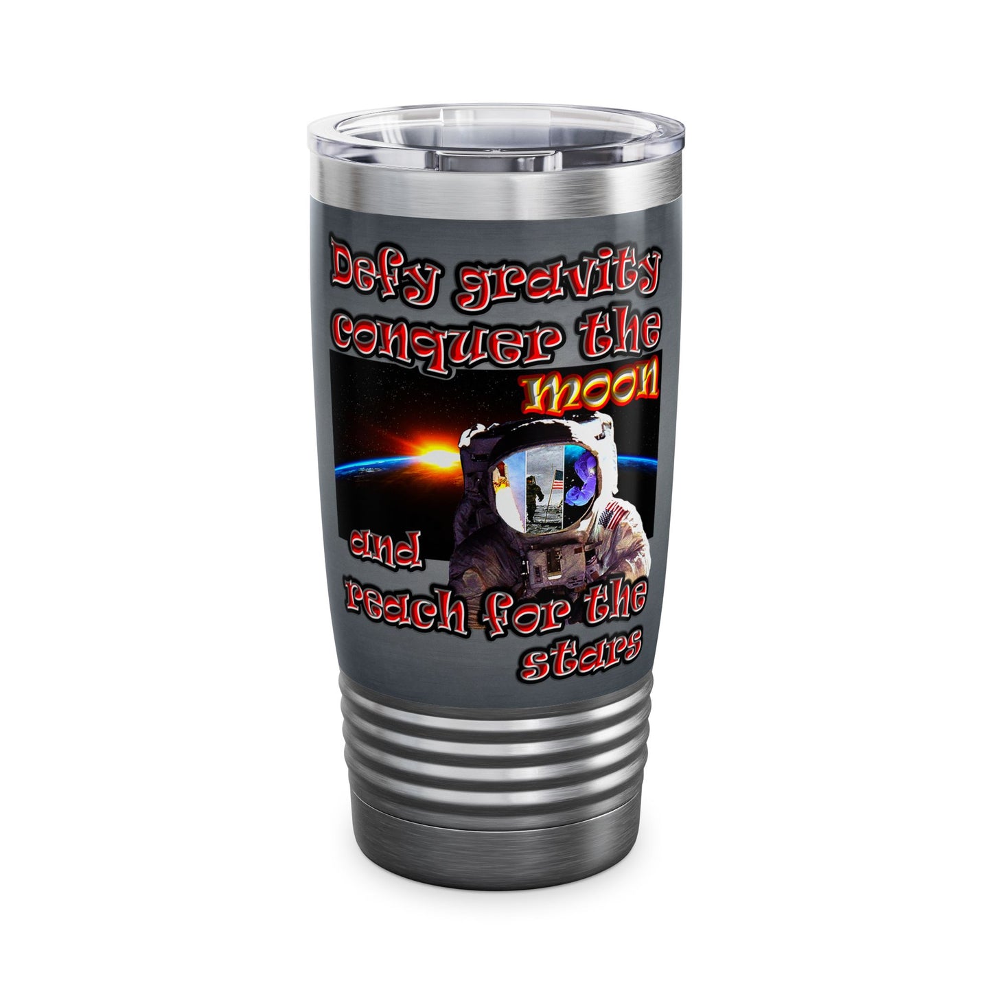 defy conquer reach - Ringneck Tumbler, 20oz (grey-light grey)
