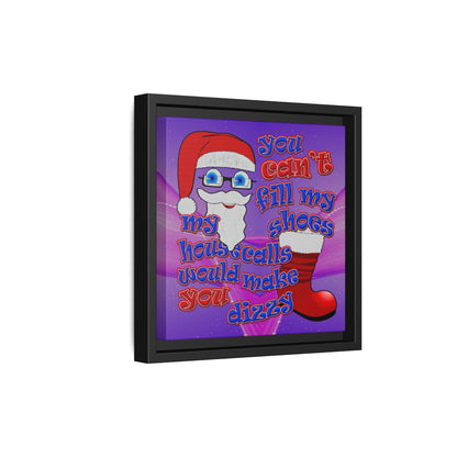 santa's shoes - framed canvas art (purple-pink wave)