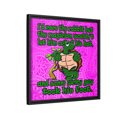 turtle race - framed canvas art (pink swirl)