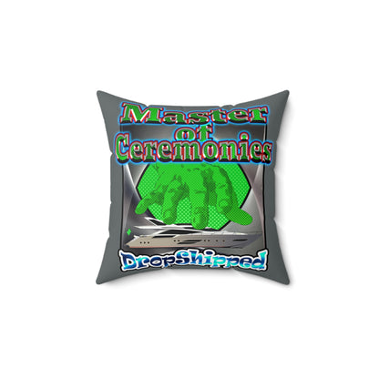 logo - Faux Suede Square Pillow - (dark grey)