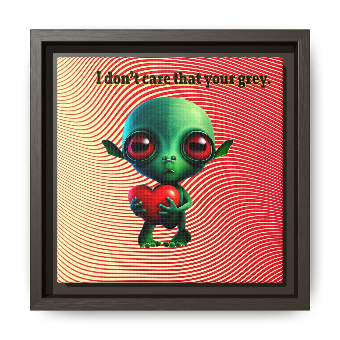 I don't care that your grey - framed canvas art (yellow-orange wave)
