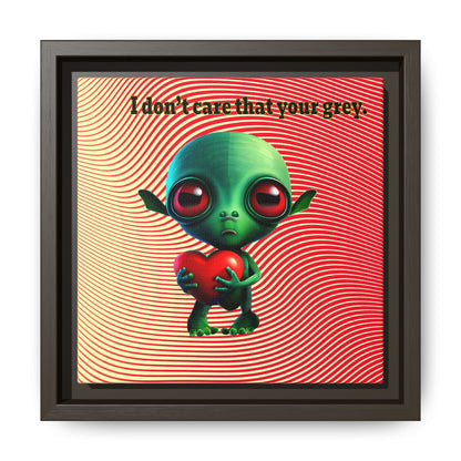 I don't care that your grey - framed canvas art (yellow-orange wave)