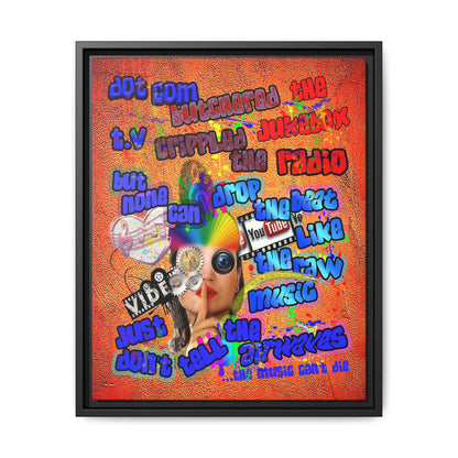 drop the beat - framed canvas art (burnt orange)