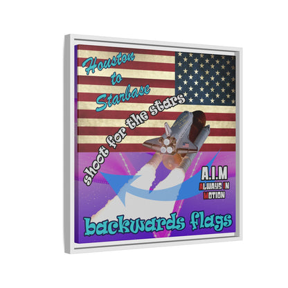 shoot for the stars - framed canvas art (purple-pink wave)