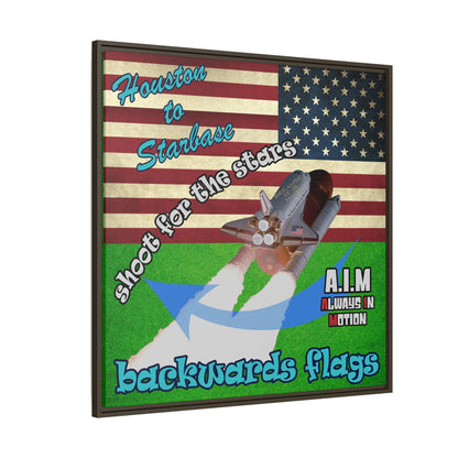 shoot for the stars - framed canvas art (green turf)