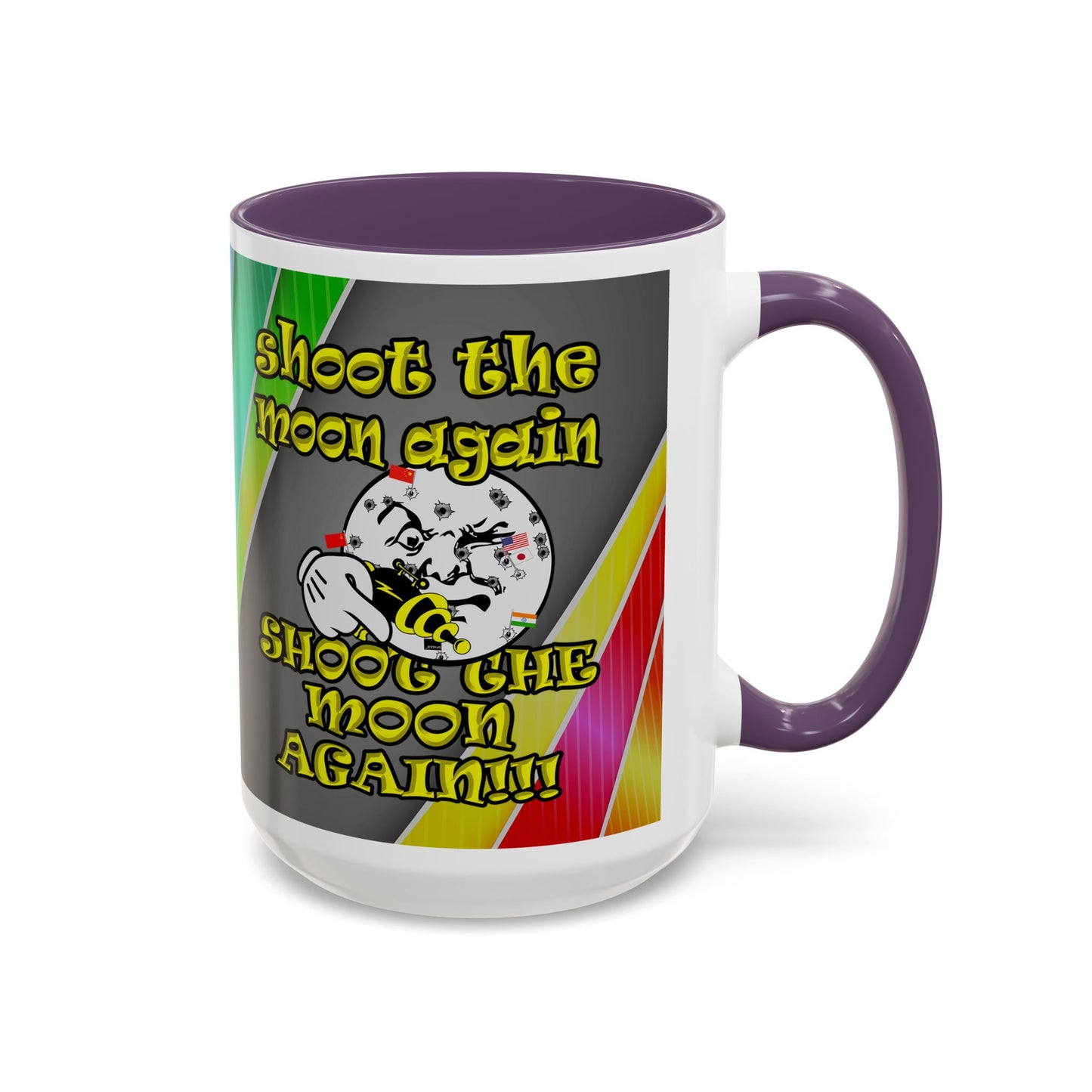 shoot the moon again - Accent Mug (rainbow split)