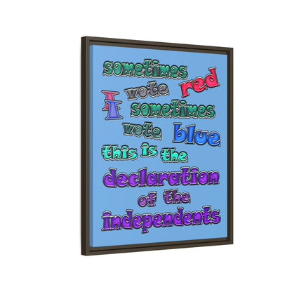 declaration of the independents - framed canvas art (light blue)