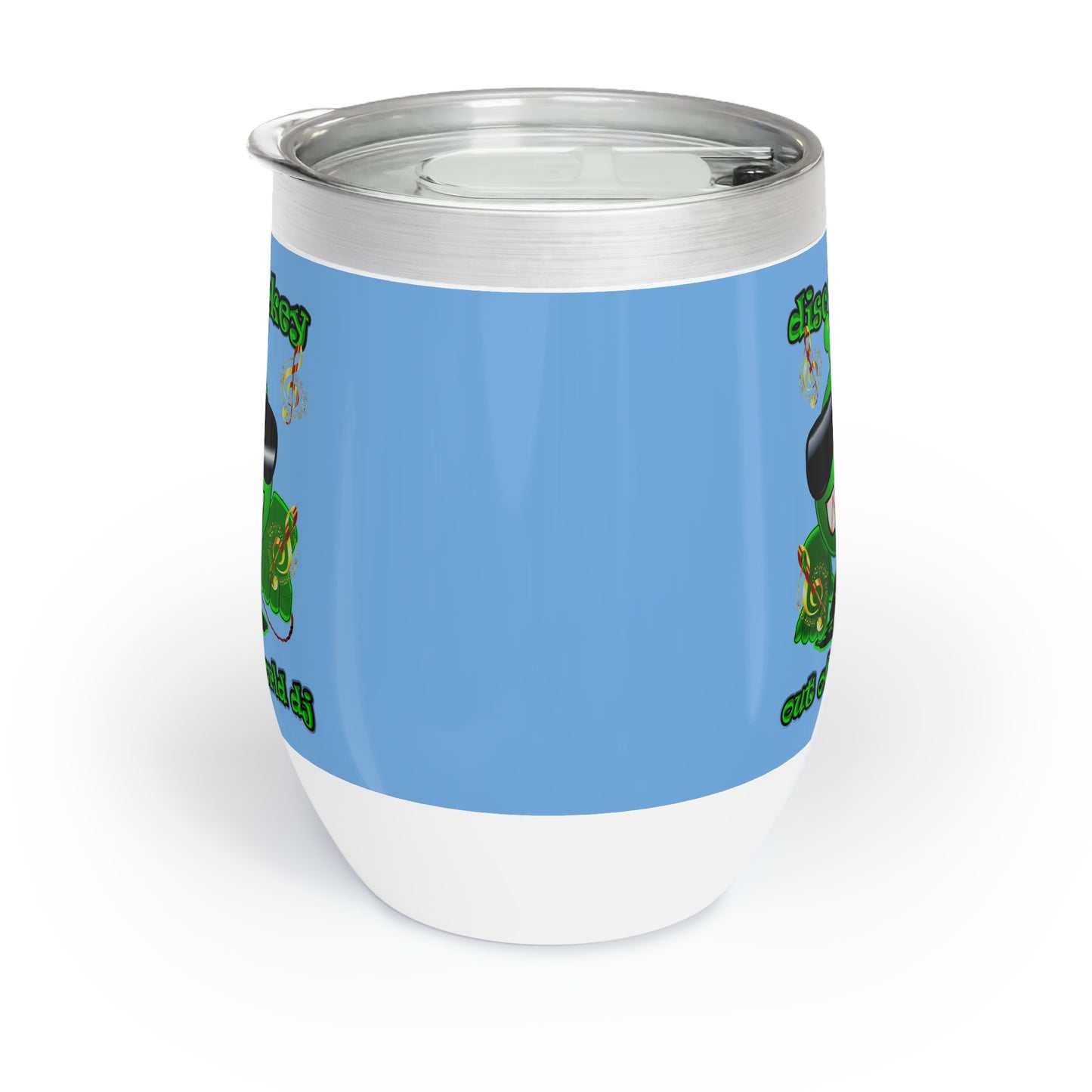 disc jockey - Chill Wine Tumbler (light blue)
