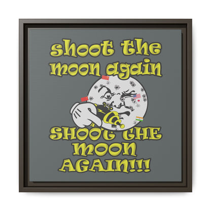 shoot the moon again - framed canvas art (dark grey)