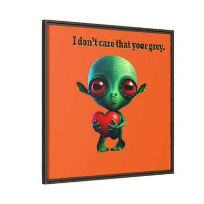 I don't care that your grey - framed canvas art (orange)