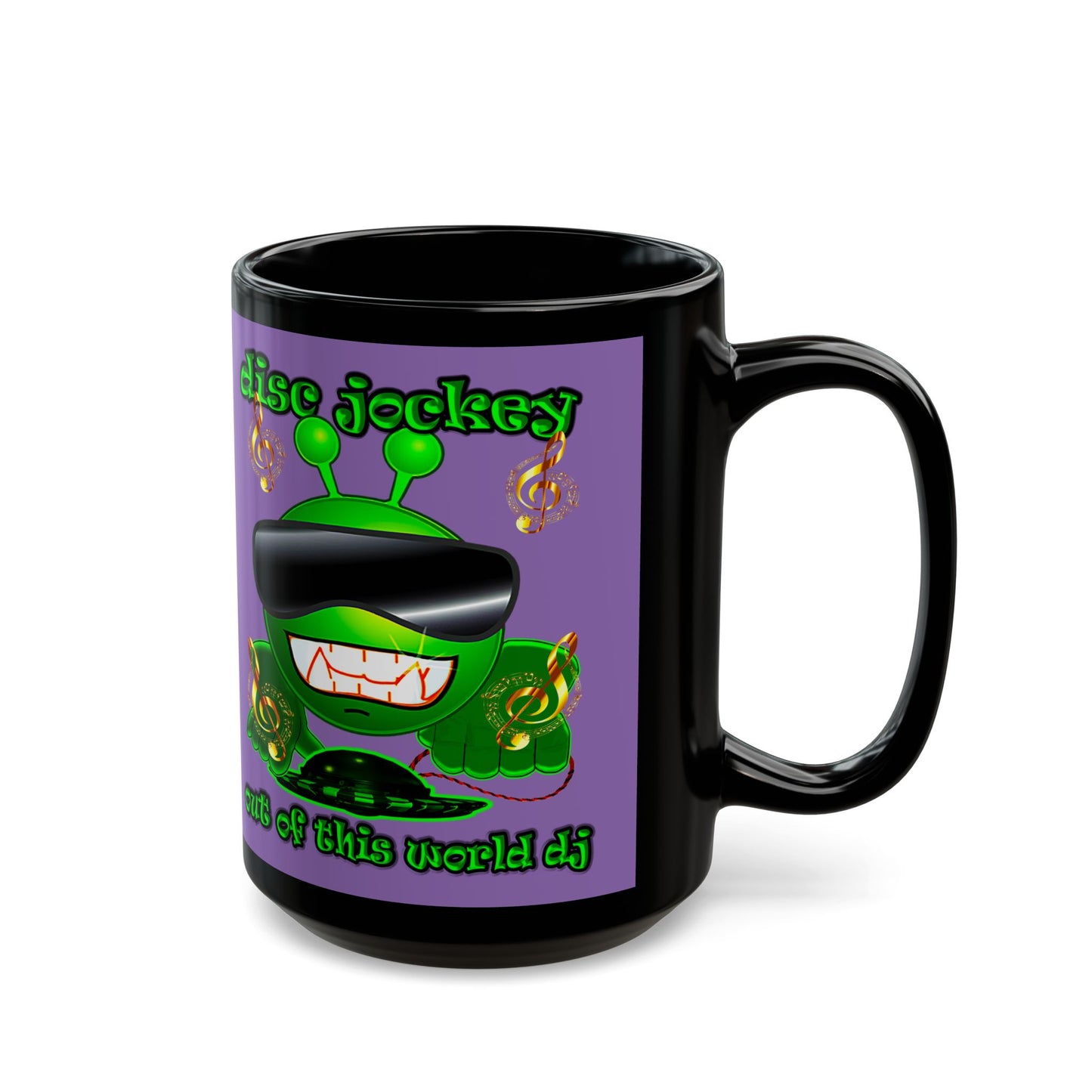 disc jockey - Black Mug (light purple)